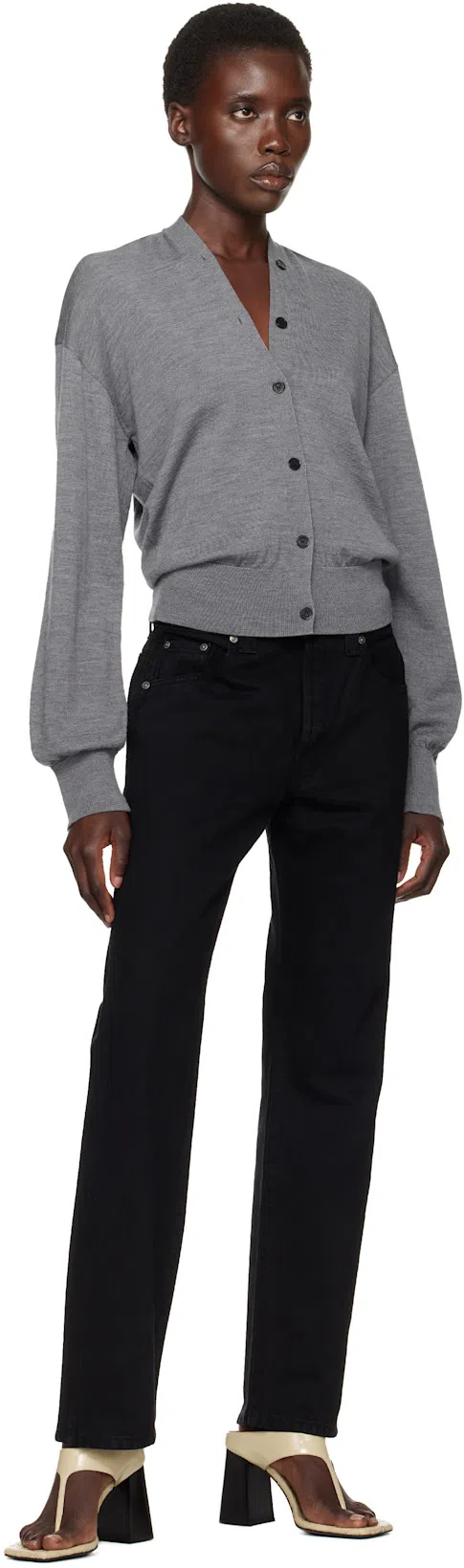 KHAITE Bacall Low Rise Straight Jeans In Black