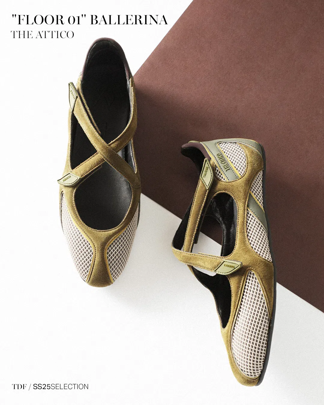 ATTICO Floor 01 Ballerina Flats In Burgundy