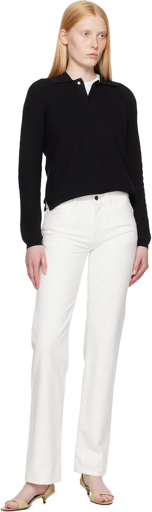 THE ROW Sharka Rigid Low-rise Cotton-cashmere Barrel Jeans In Metallic