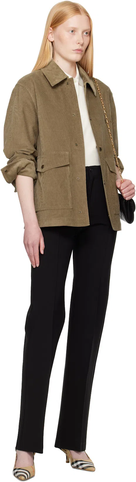 BURBERRY Women Dame Decollete With Check Motif In Brown