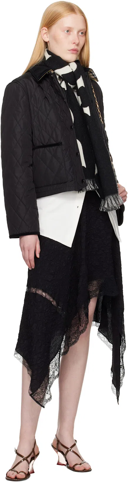 BURBERRY Women Nylon Jacket With Stitching In Black