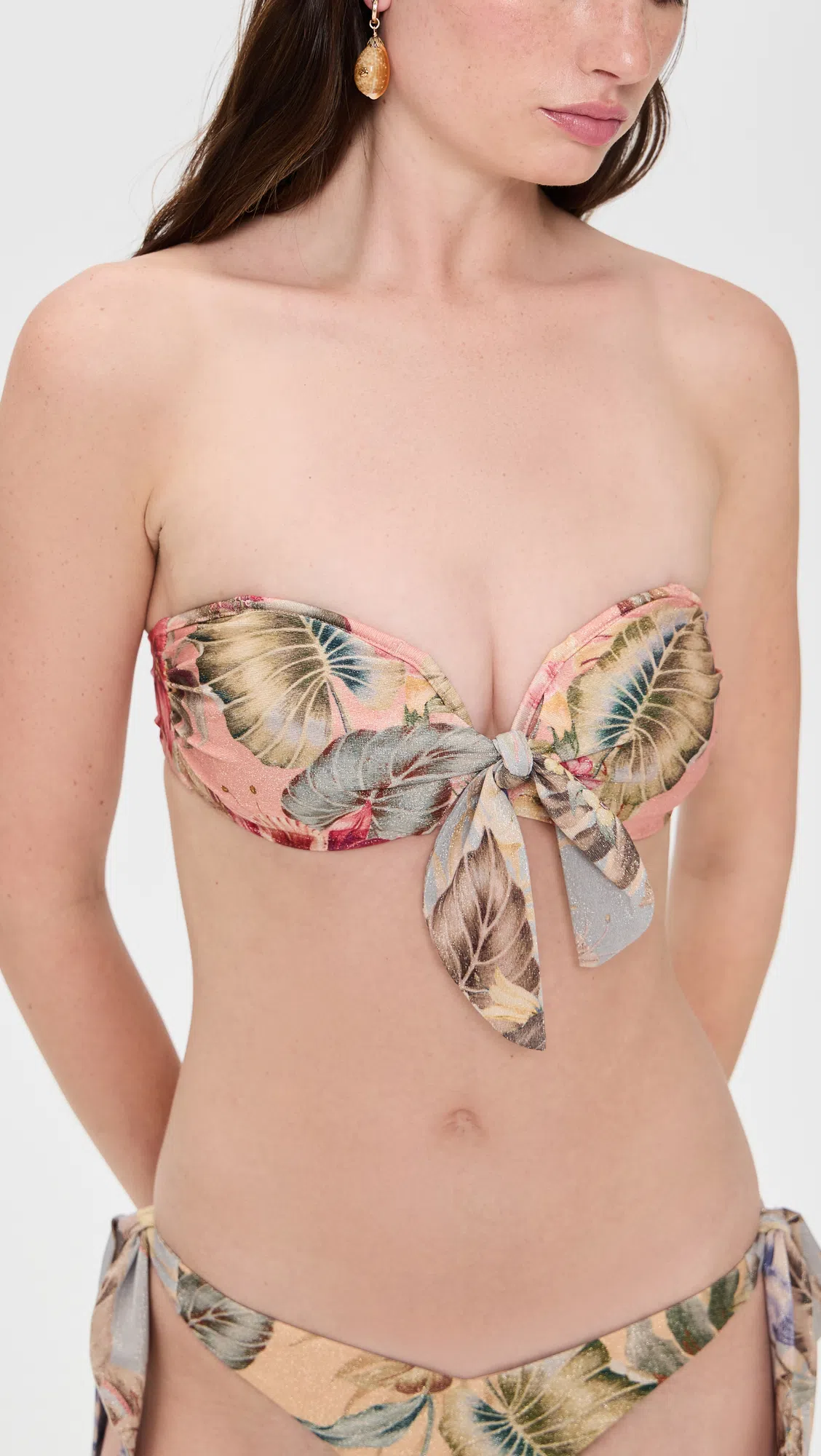 ZIMMERMANN Womens Pink Multi Floral Coco Scarf-tie Bikini Top Xs