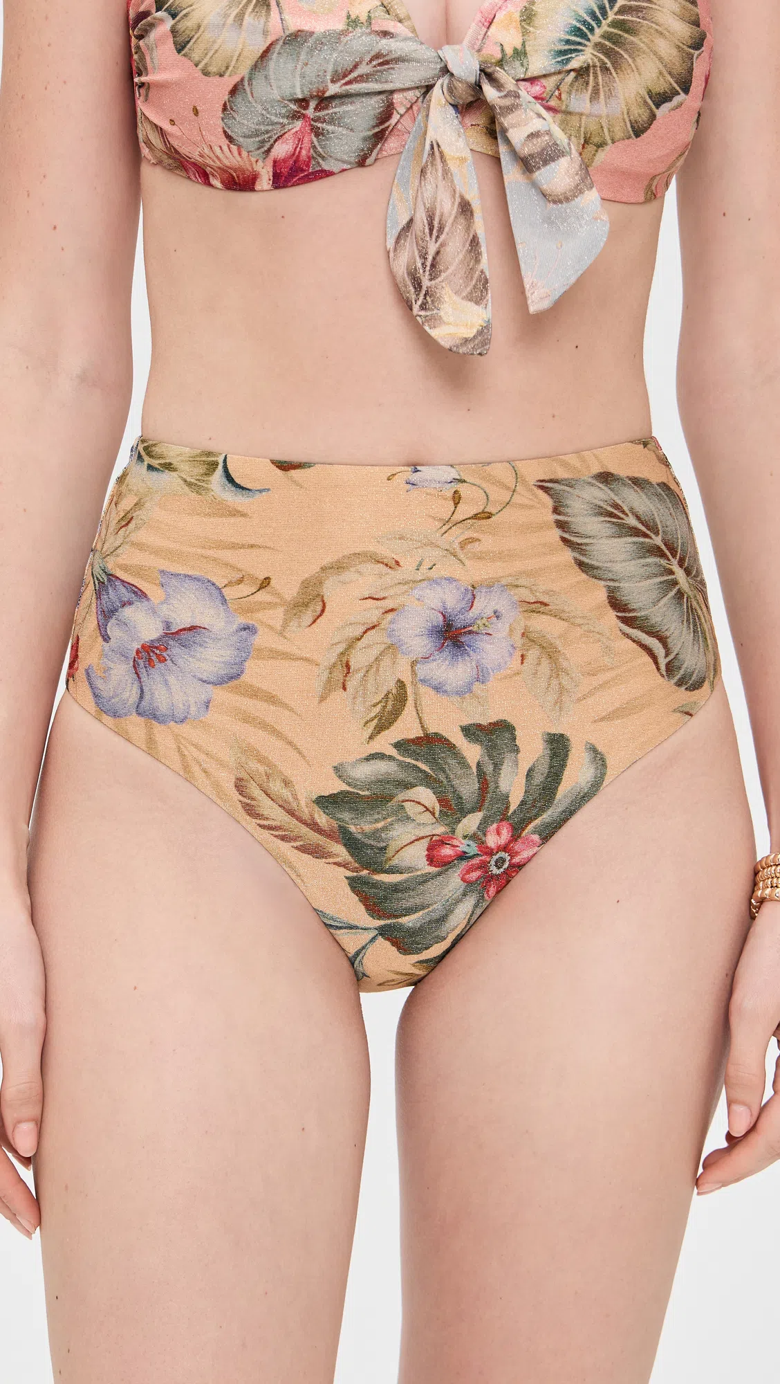 ZIMMERMANN Womens Pink Multi Floral Coco Scarf-tie Bikini Top Xs