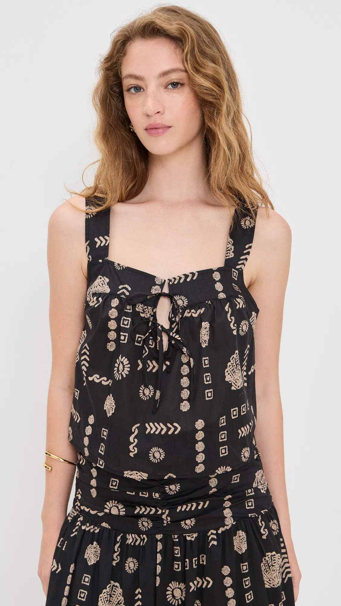 RAILS Agatha Floral Tiered Cotton Maxi Skirt In Black