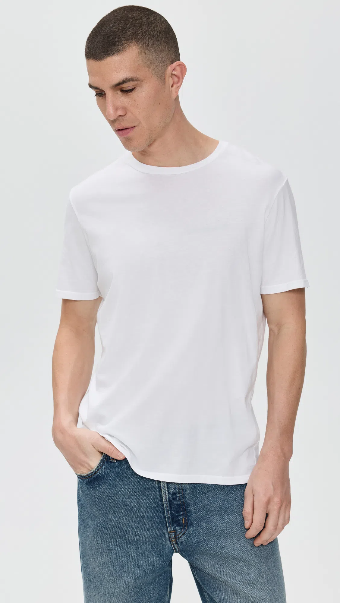 ALEX MILL Standard Cotton Slub Tee In White