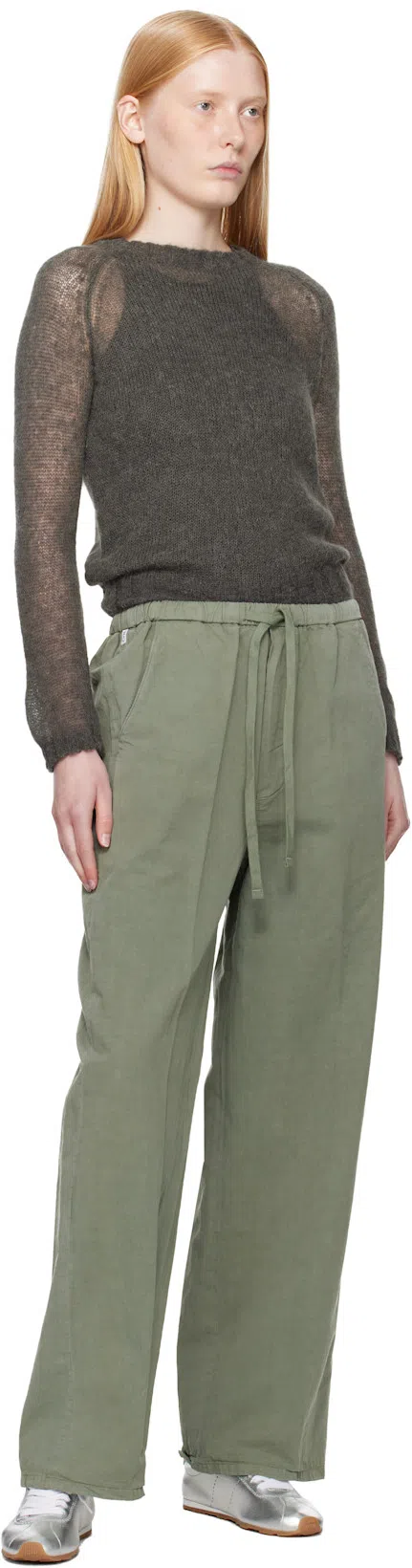 CITIZEN OF HUMANITY Aurora Cotton And Linen Wide-leg Pants In Green
