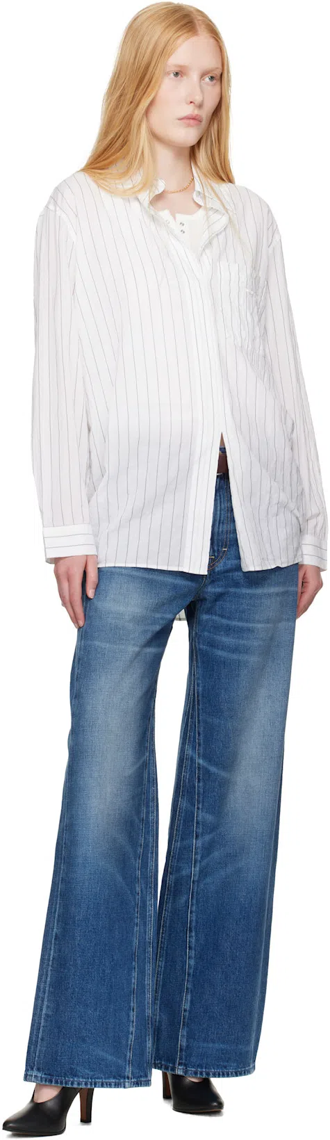 THE ROW Ribbed Texture Tank Top With Button Detail In White