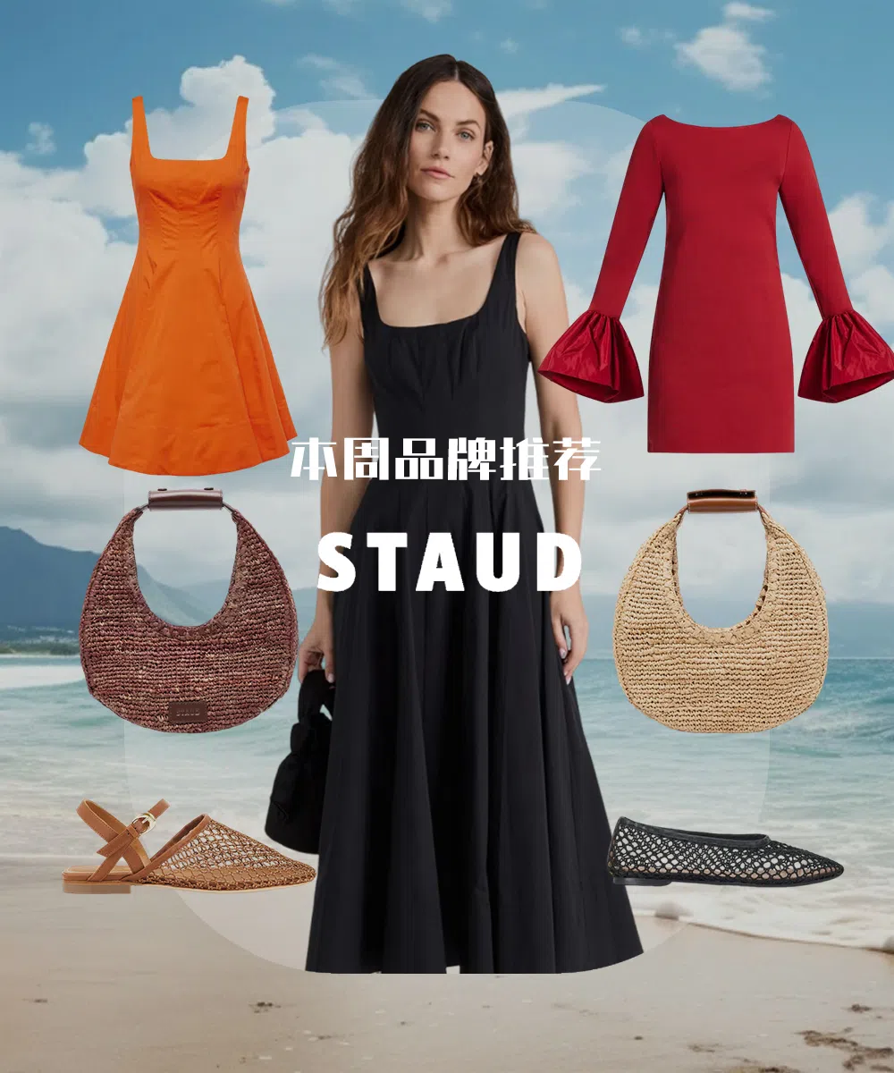 STAUD Wells Poplin Dress In Black