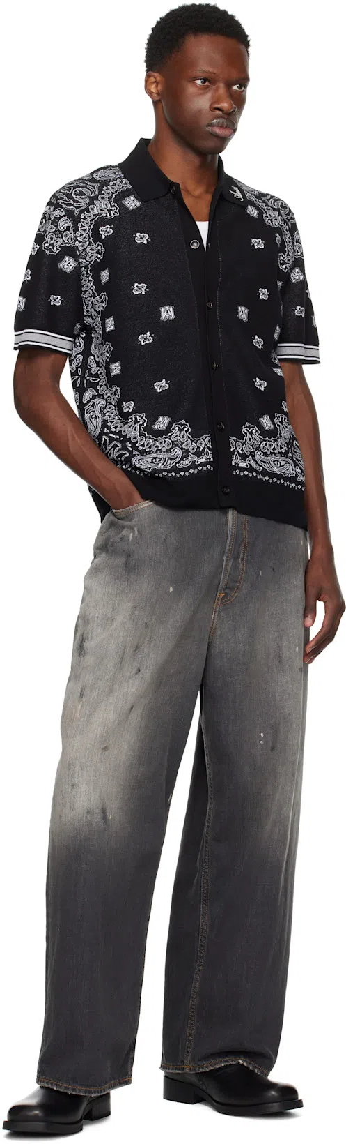 CHARLES JEFFREY LOVERBOY Mens Brand-embroidered Ribbed Cotton Tank Top White