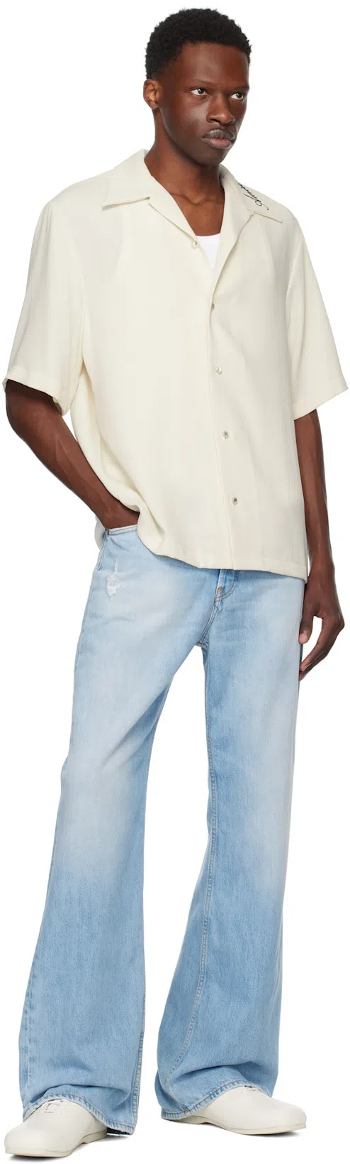 CHARLES JEFFREY LOVERBOY Mens Brand-embroidered Ribbed Cotton Tank Top White