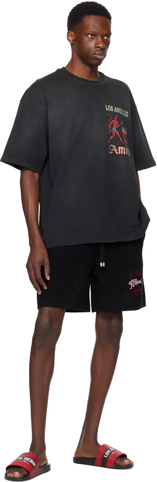 AMIRI Mens Black Crystal-embellished Sinners Cotton-jersey T-shirt Xl