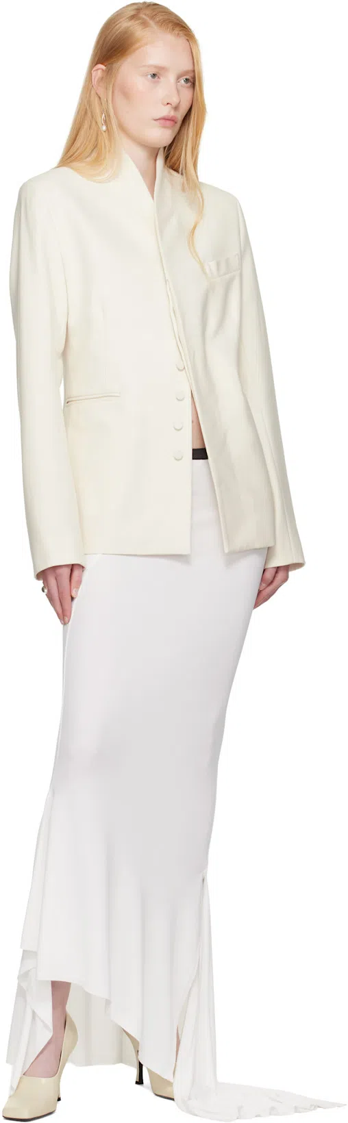 KHAITE Eva Calfskin Leather Pumps In Beige