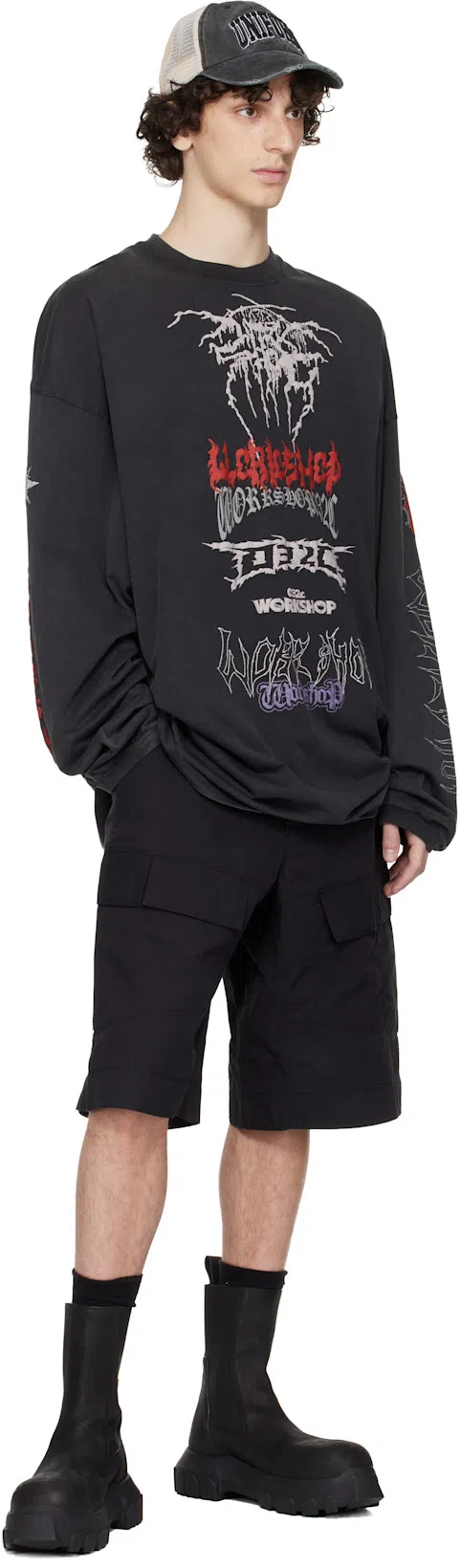 RICK OWENS Beatle Mega Tractor Boots In Black