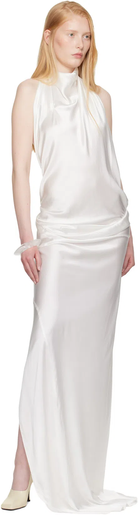 KHAITE Eva Calfskin Leather Pumps In Beige