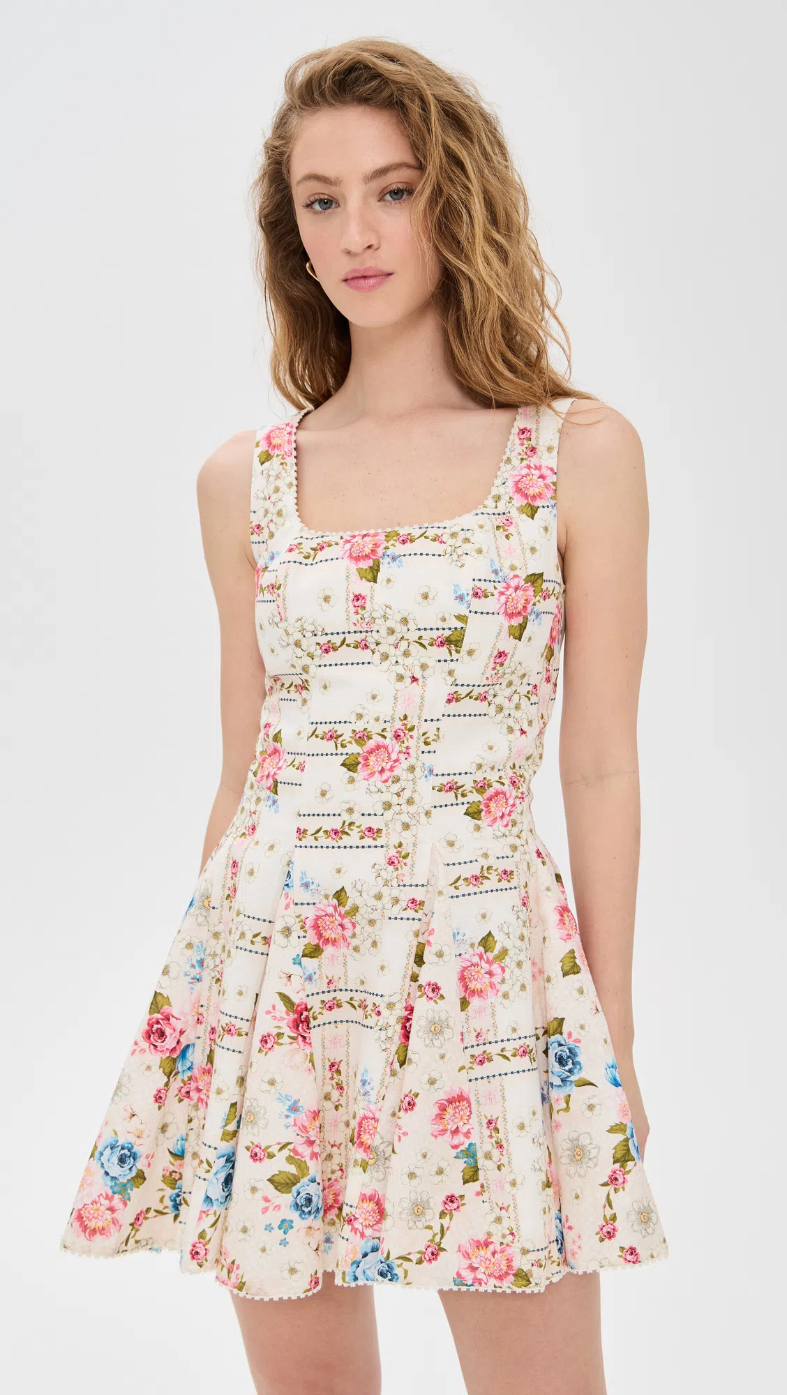 AGUA BENDITA Kristen Meraki Floral Cover-up Mini Dress In Multi