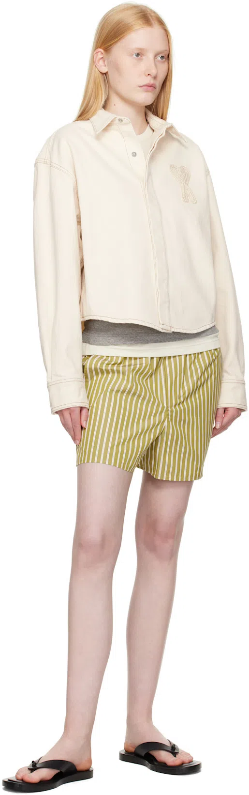 AMI ALEXANDRE MATTIUSSI Ami Paris Short Stripes In Multicolor