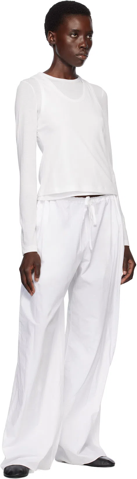 THE ROW 10mm Elastic Ballet Leather Flats In Black