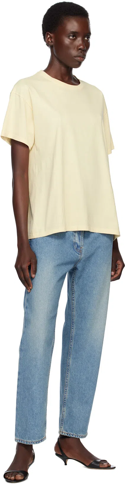 THE ROW Black Vika Ankle Strap Kitten Heeled Sandals In Blk Black