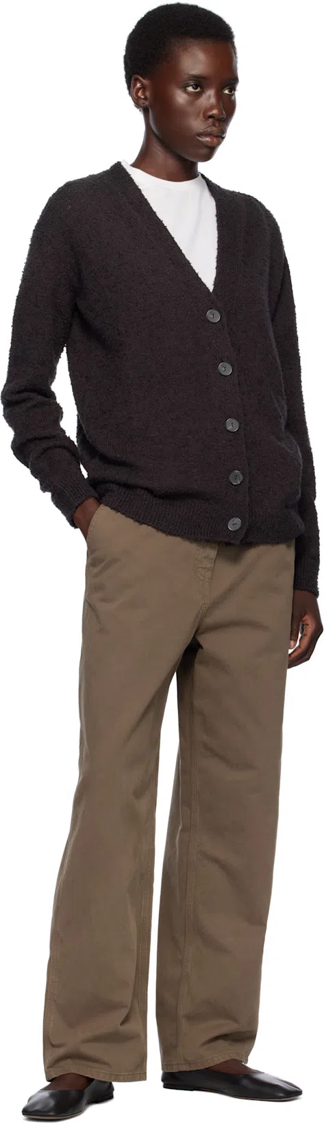 THE ROW Stella Nappa Leather Ballerinas In Black