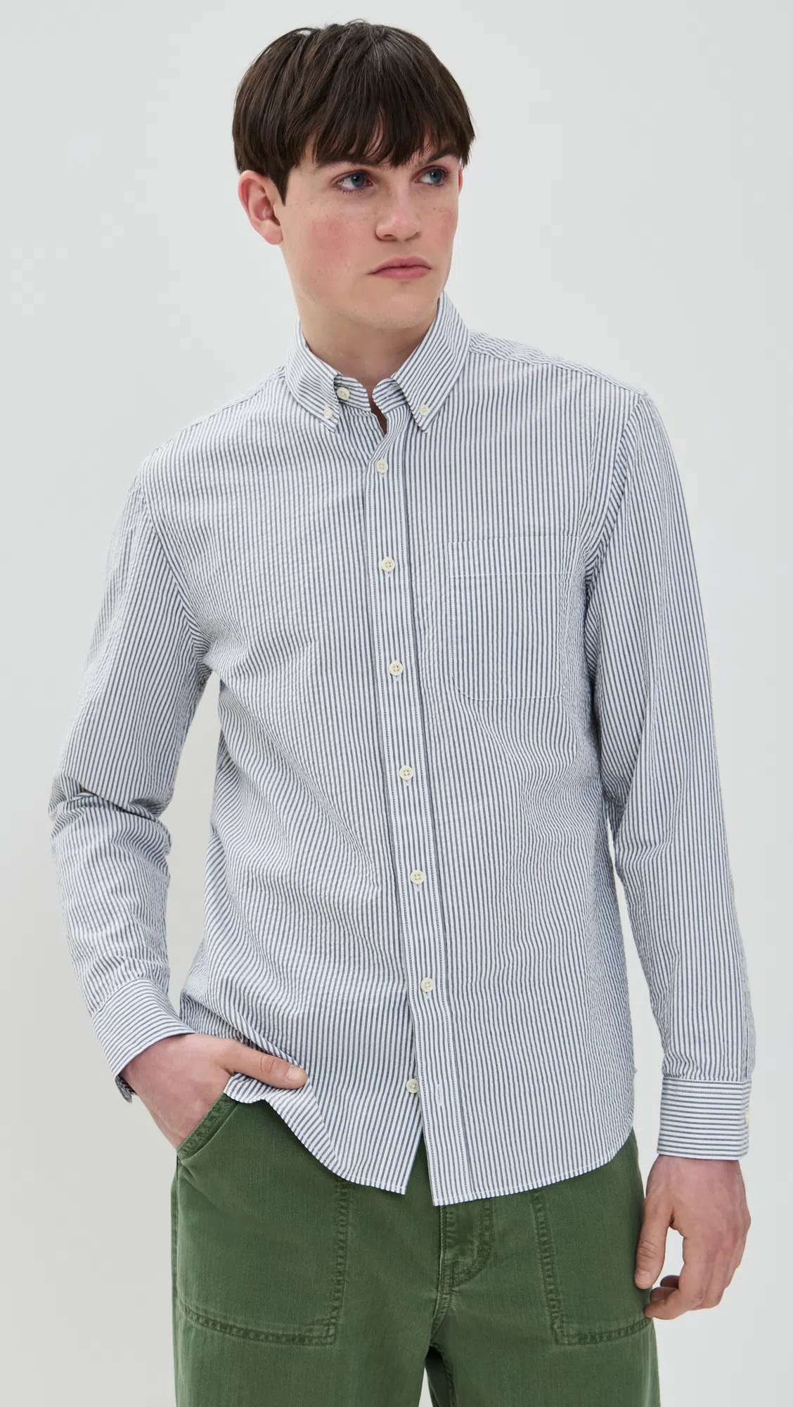 REIGNING CHAMP Mid-weight Terry Slim Crew Neck Navy