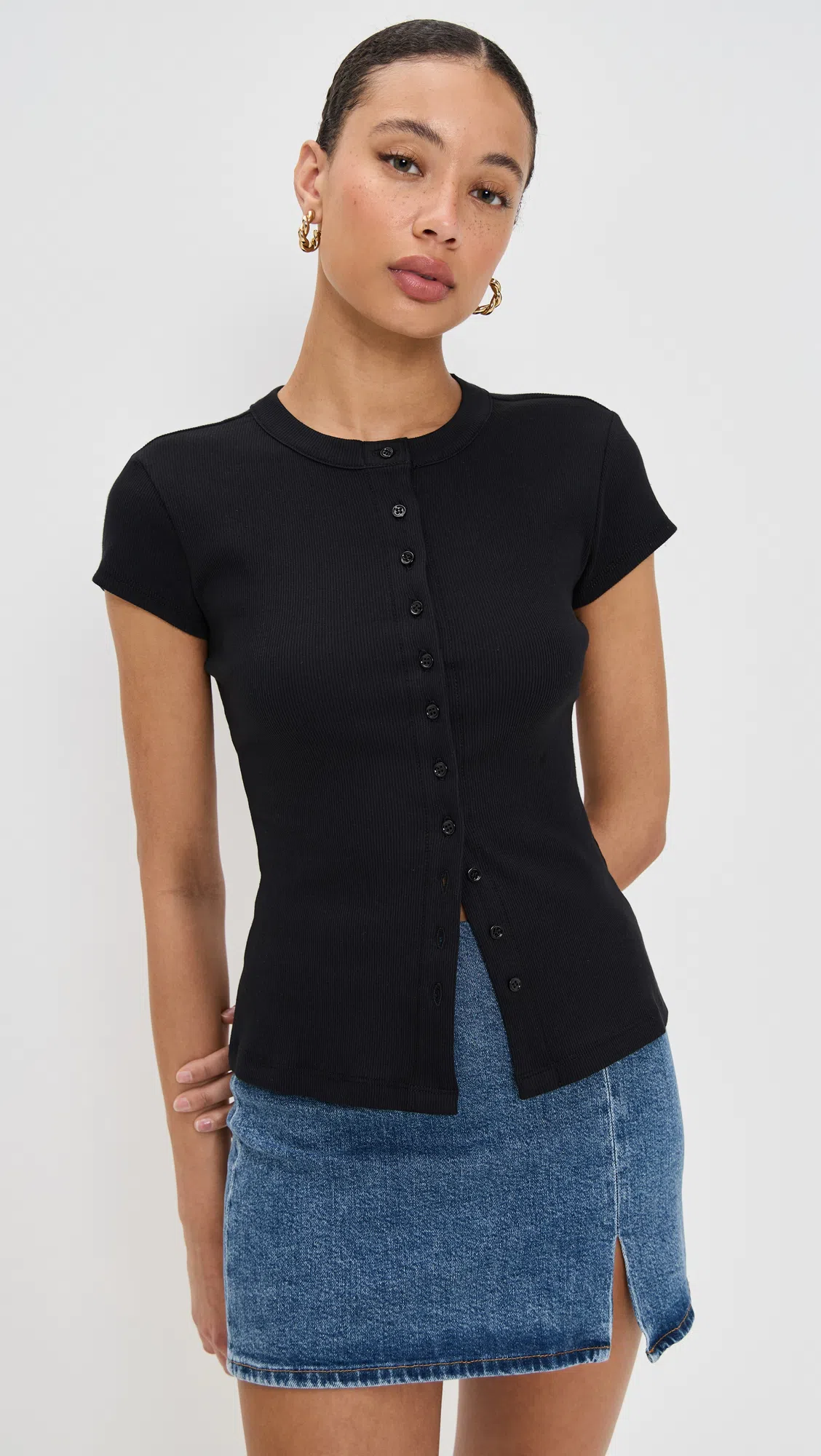 TORY BURCH Virginia Nylon Cylindrical Shoulder Bag In Black