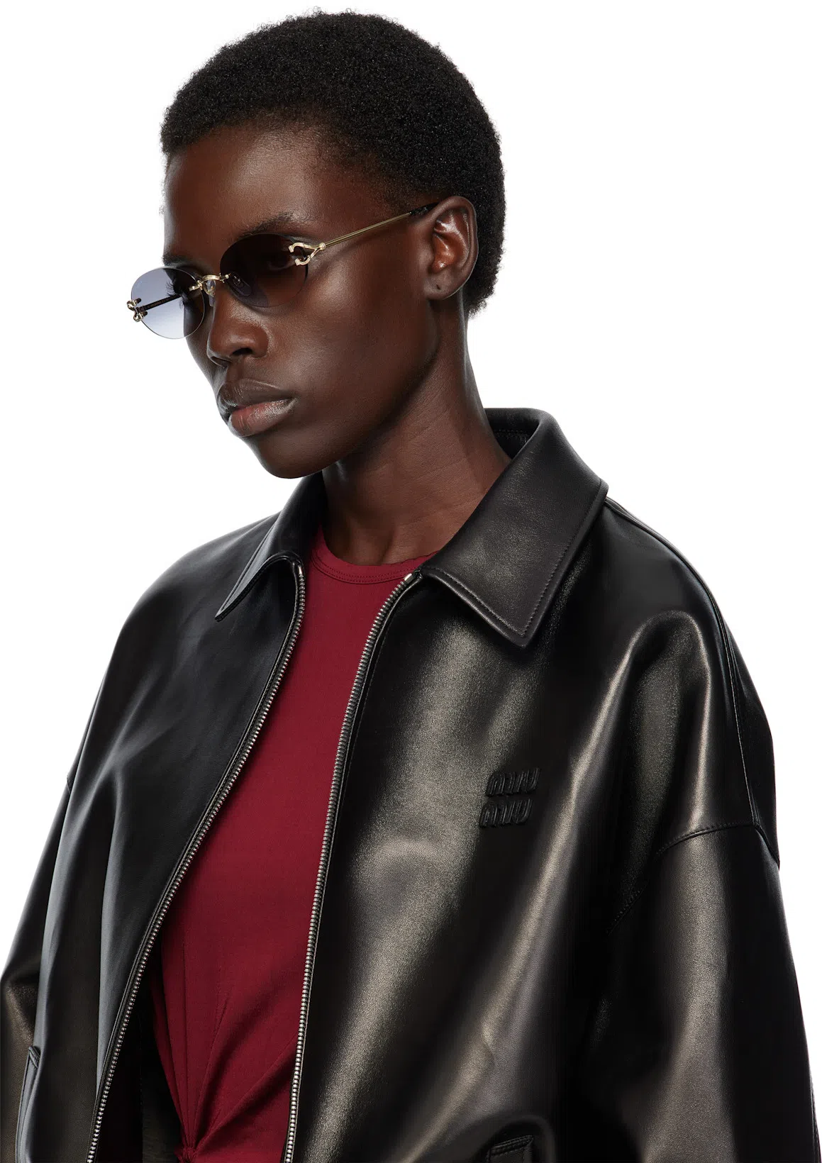 RABANNE Stretch Viscose Top Metal Embellishments In Red