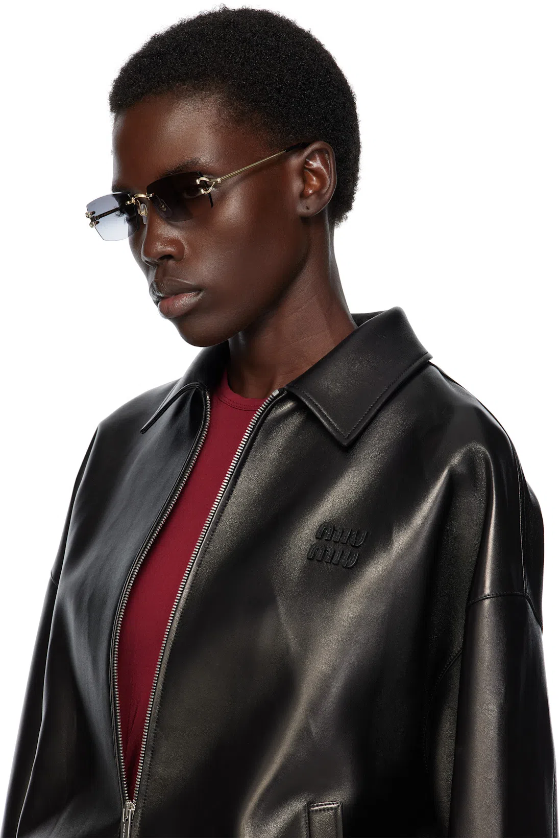 RABANNE Stretch Viscose Top Metal Embellishments In Red