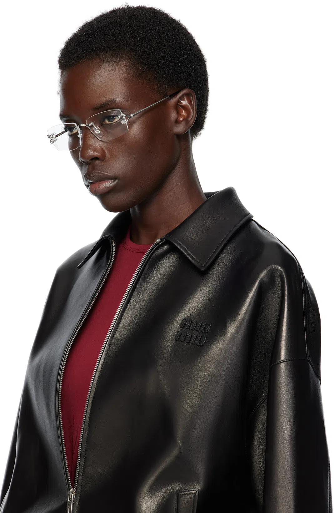 RABANNE Stretch Viscose Top Metal Embellishments In Red