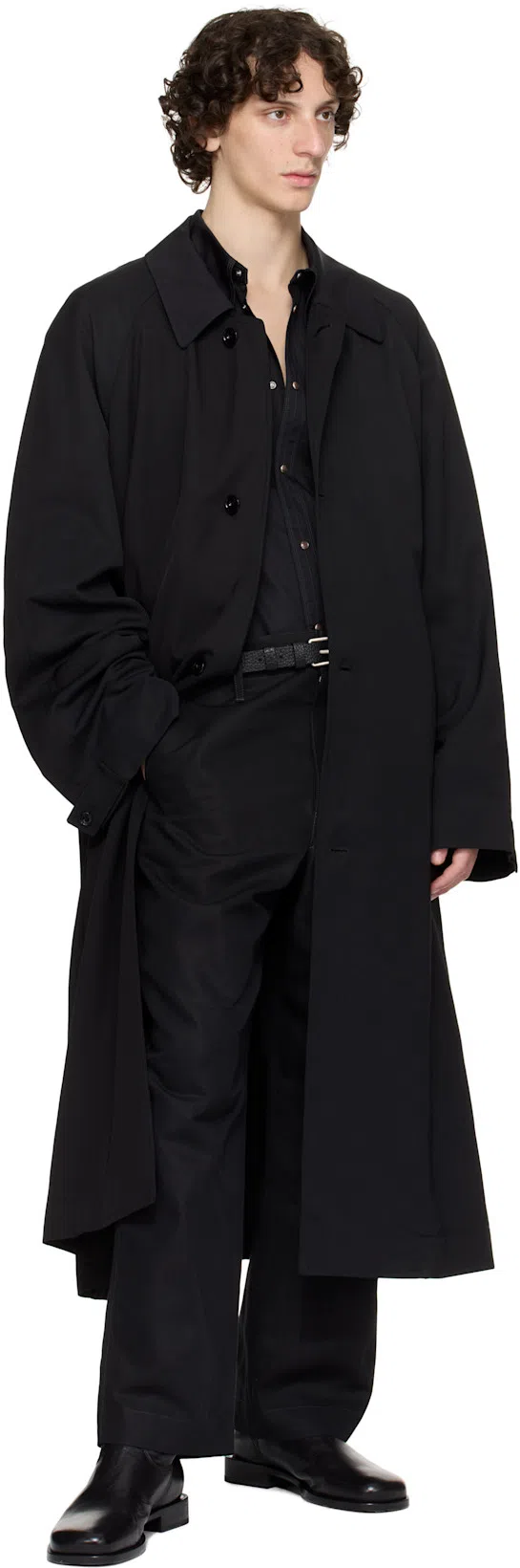 LEMAIRE 'classic Trench Coat With Long Sleeves And Side Pockets' In Black