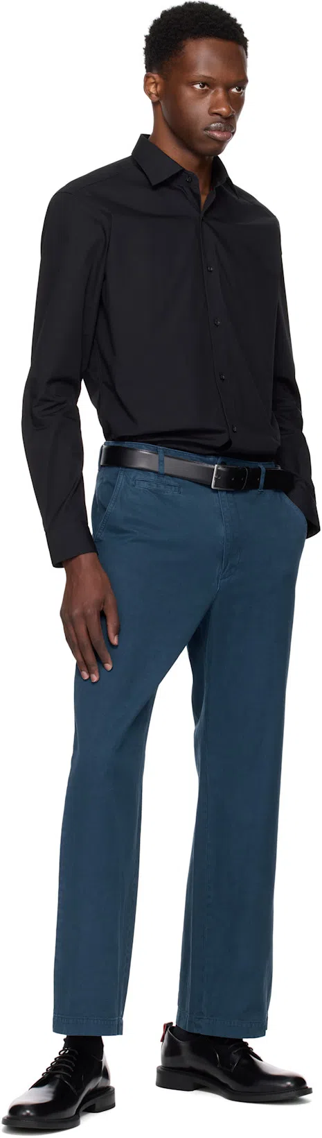 HUGO BOSS Slim-fit Shirt In Performance-stretch Cotton-blend Jersey In Black