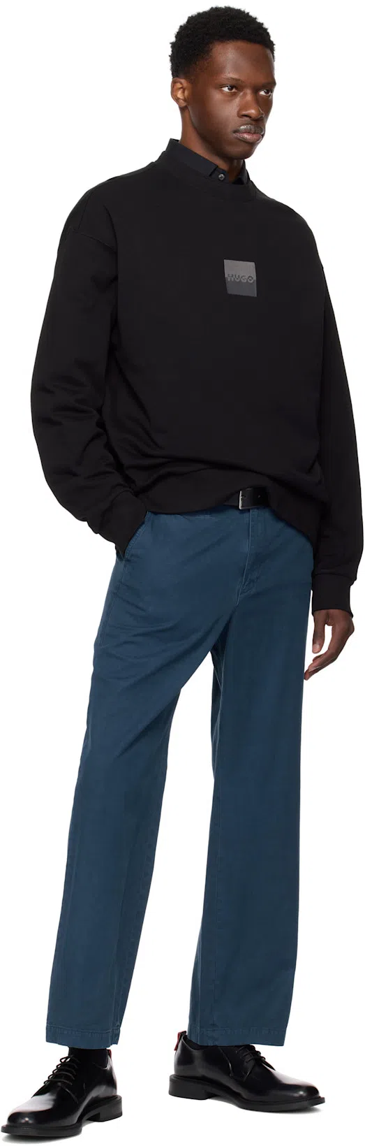 HUGO BOSS Slim-fit Shirt In Performance-stretch Cotton-blend Jersey In Black