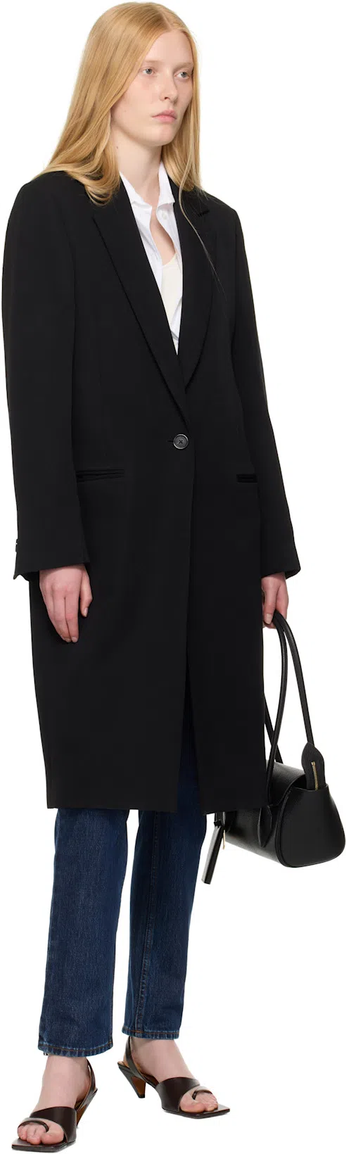 TOTÊME Tailored Single-breasted Coat With Notched Lapels In Black