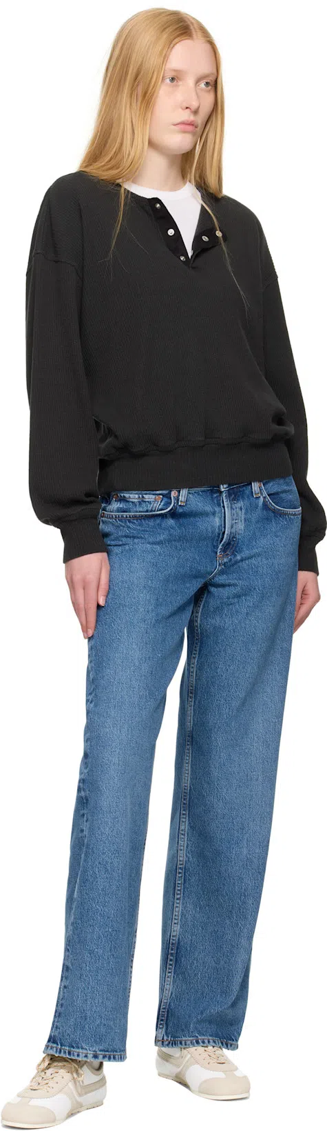 AGOLDE Womens Enroll Harper Straight-leg Stretch-denim Jeans In Blue