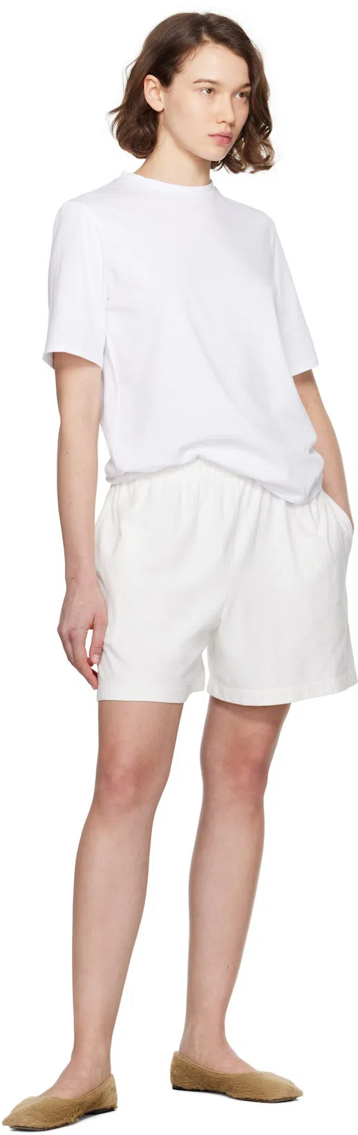 THE ROW Calibi Brushed Cotton Silk Jersey T-shirt In Bright White