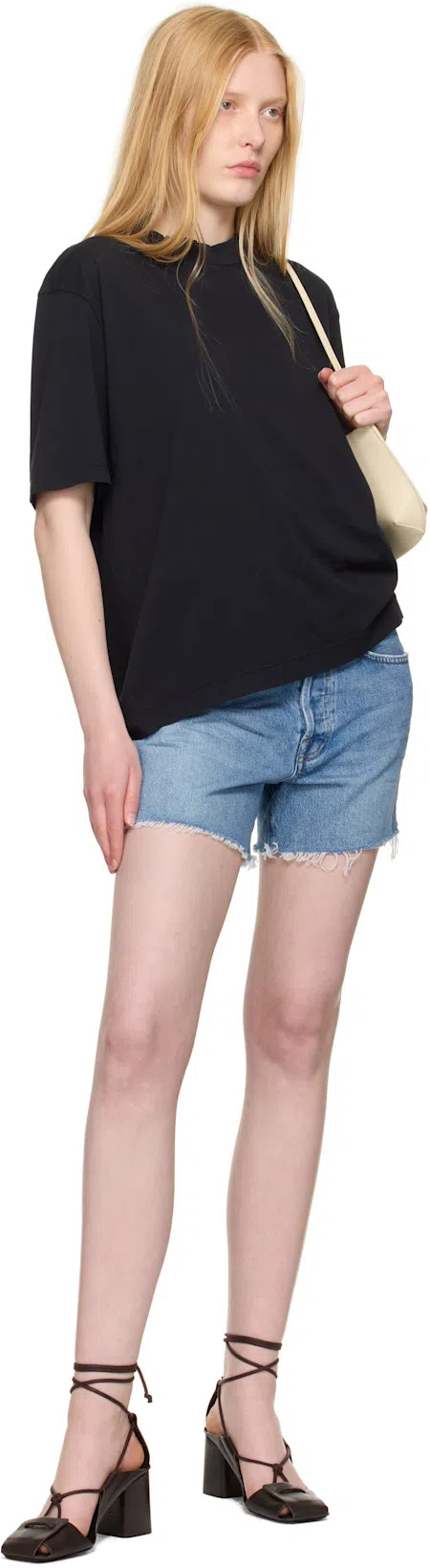 AGOLDE Blue Parker Long Denim Shorts