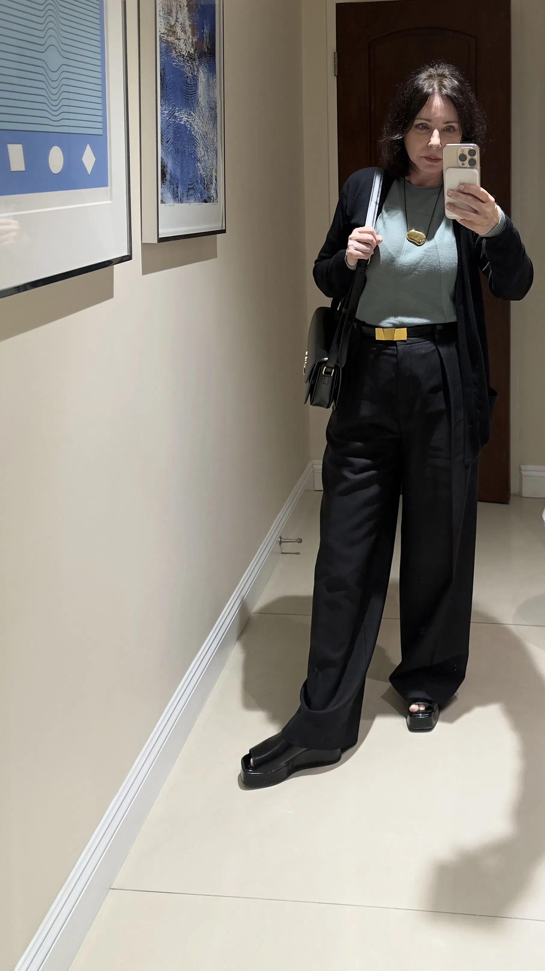 KHAITE Axel Leather Belt In Black