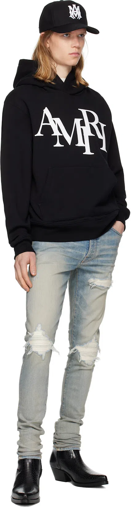 AMIRI Crystal Starburst Mx1 Jean Surf Indigo In Blue