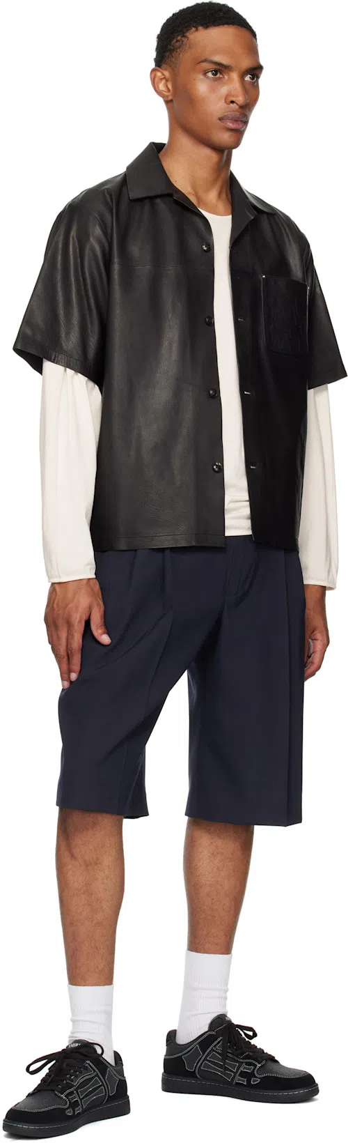 DRIES VAN NOTEN Wool Panrom Bermuda Shorts In Blue