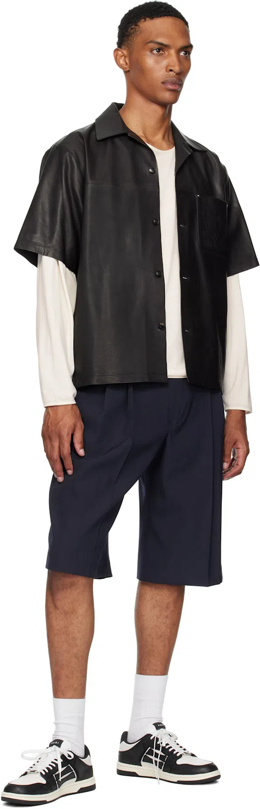 AMIRI Pacific Bones Black Sneakers With Contrasting Side Patches And Logo Patch On The Tongue In Leather M