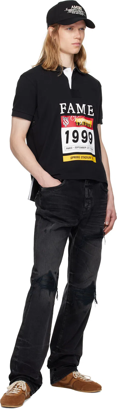 AMIRI Logo-embroidered Carpenter Trousers In Grey