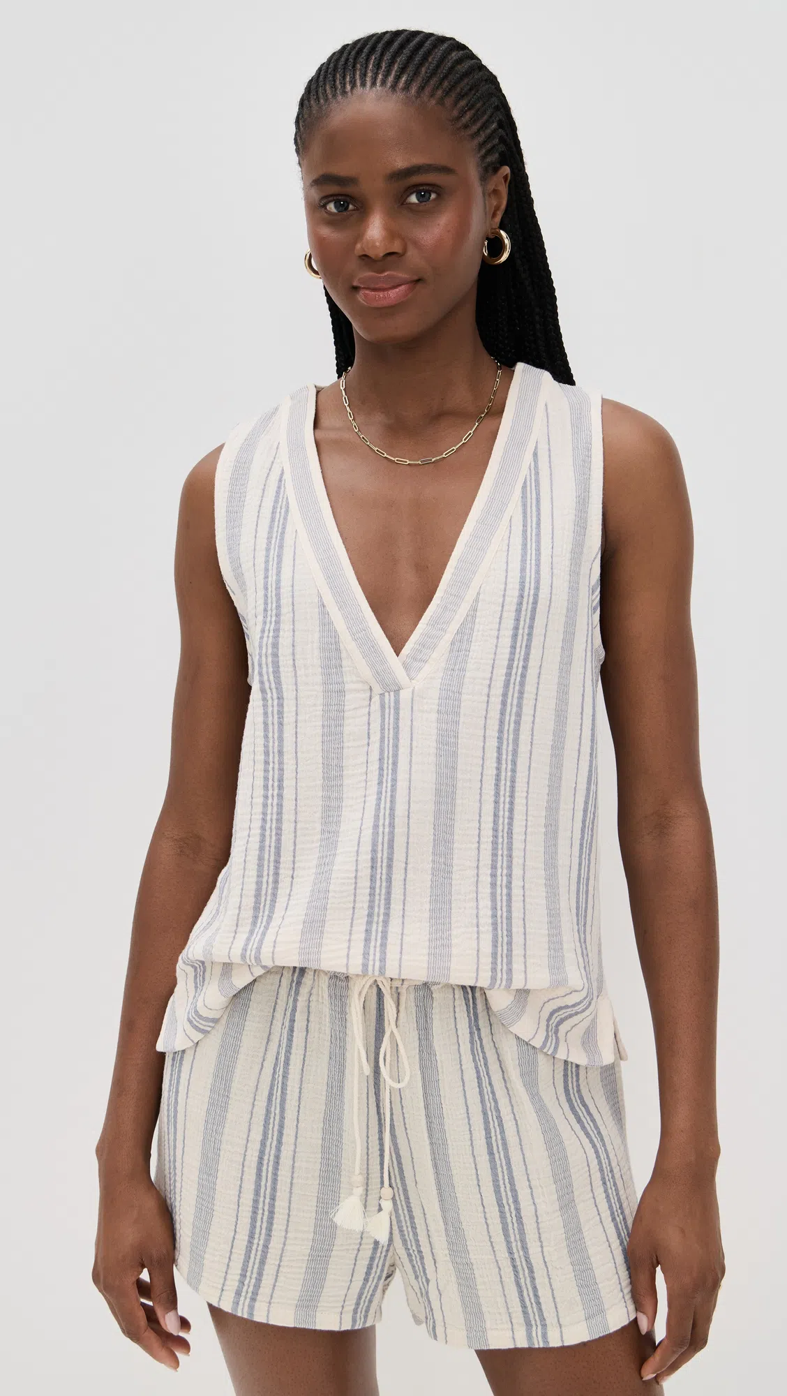 ÉTERNE Stretch-modal Jersey Tank In Ivory