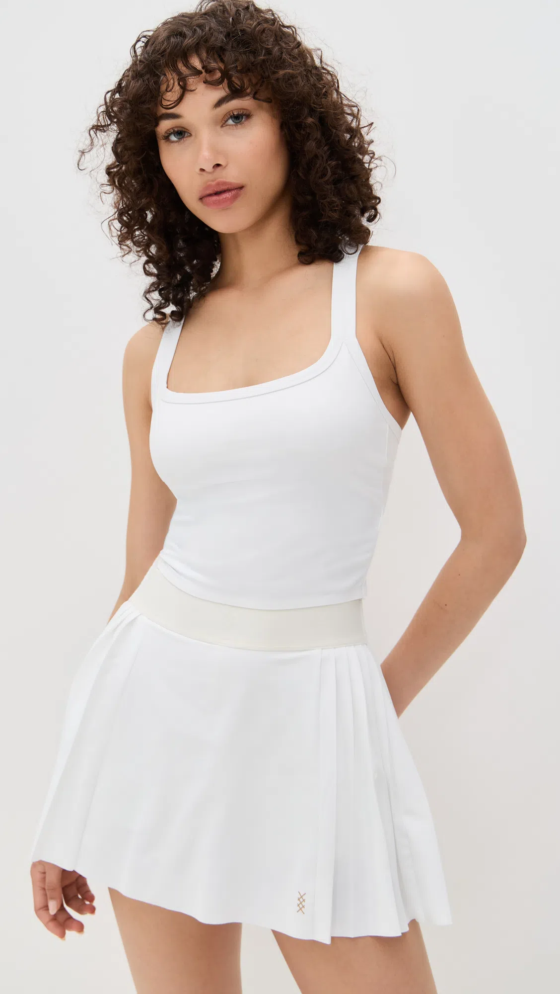 RHONE Serene Shelf Bra Crop Tank In White