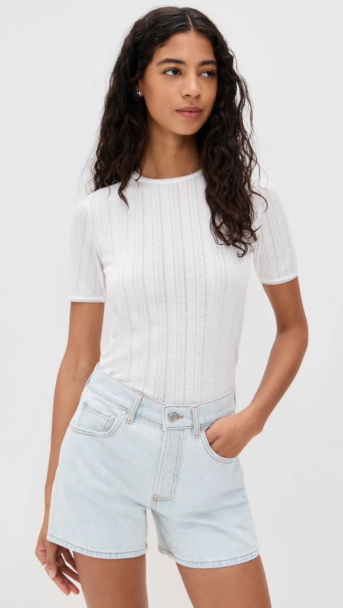 ANINE BING Womens Blk Stripe French Terry Myers Cropped Cotton-blend T-shirt Xs In Neutral