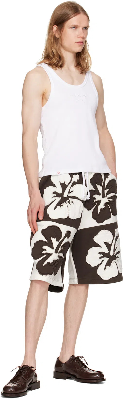 CHARLES JEFFREY LOVERBOY Mens Brand-embroidered Ribbed Cotton Tank Top White