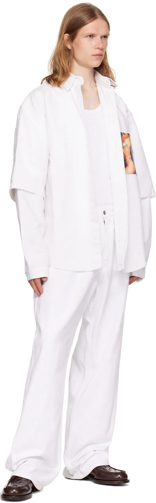 CHARLES JEFFREY LOVERBOY Mens Brand-embroidered Ribbed Cotton Tank Top White