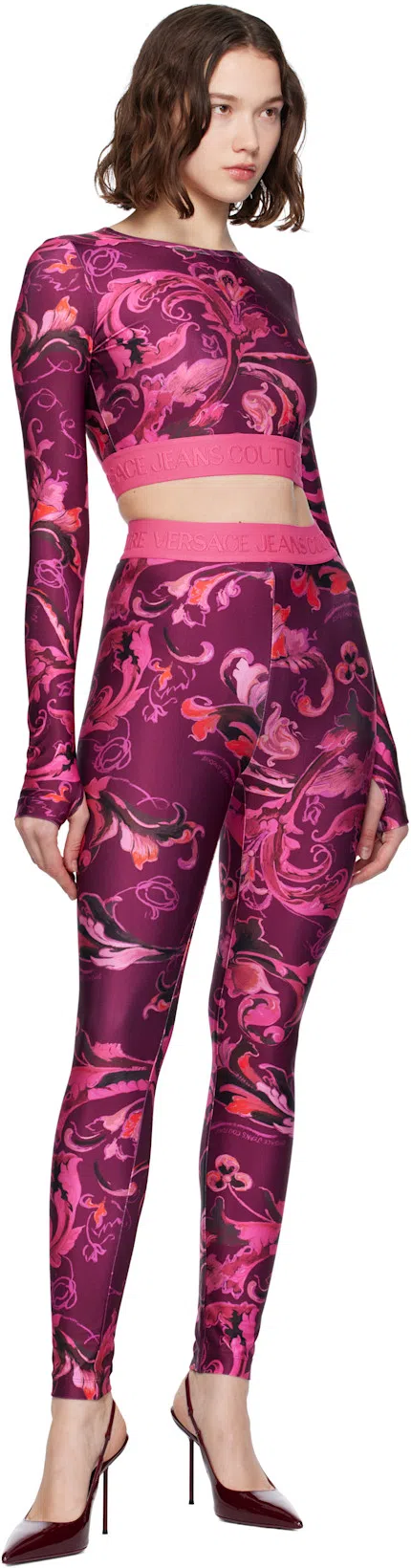 PARIS TEXAS Lidia Slingbacks Rouge Noir In Patent Leather In Animal Print