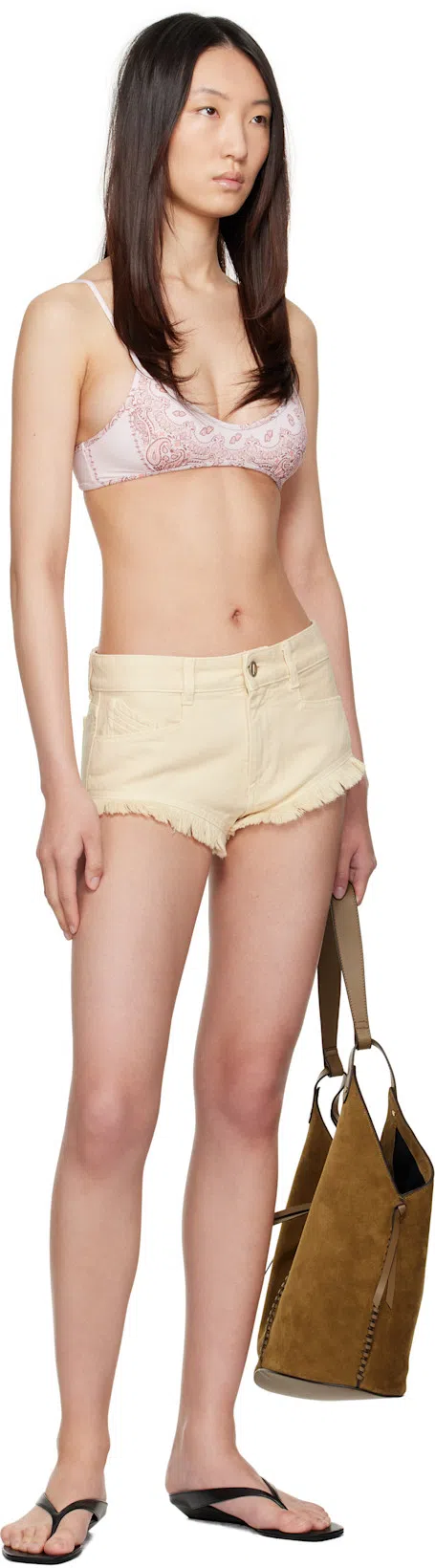 ATTICO Pink Bikini With Spaghetti Straps And All-over Print In Tech Fabric Stretch Woman