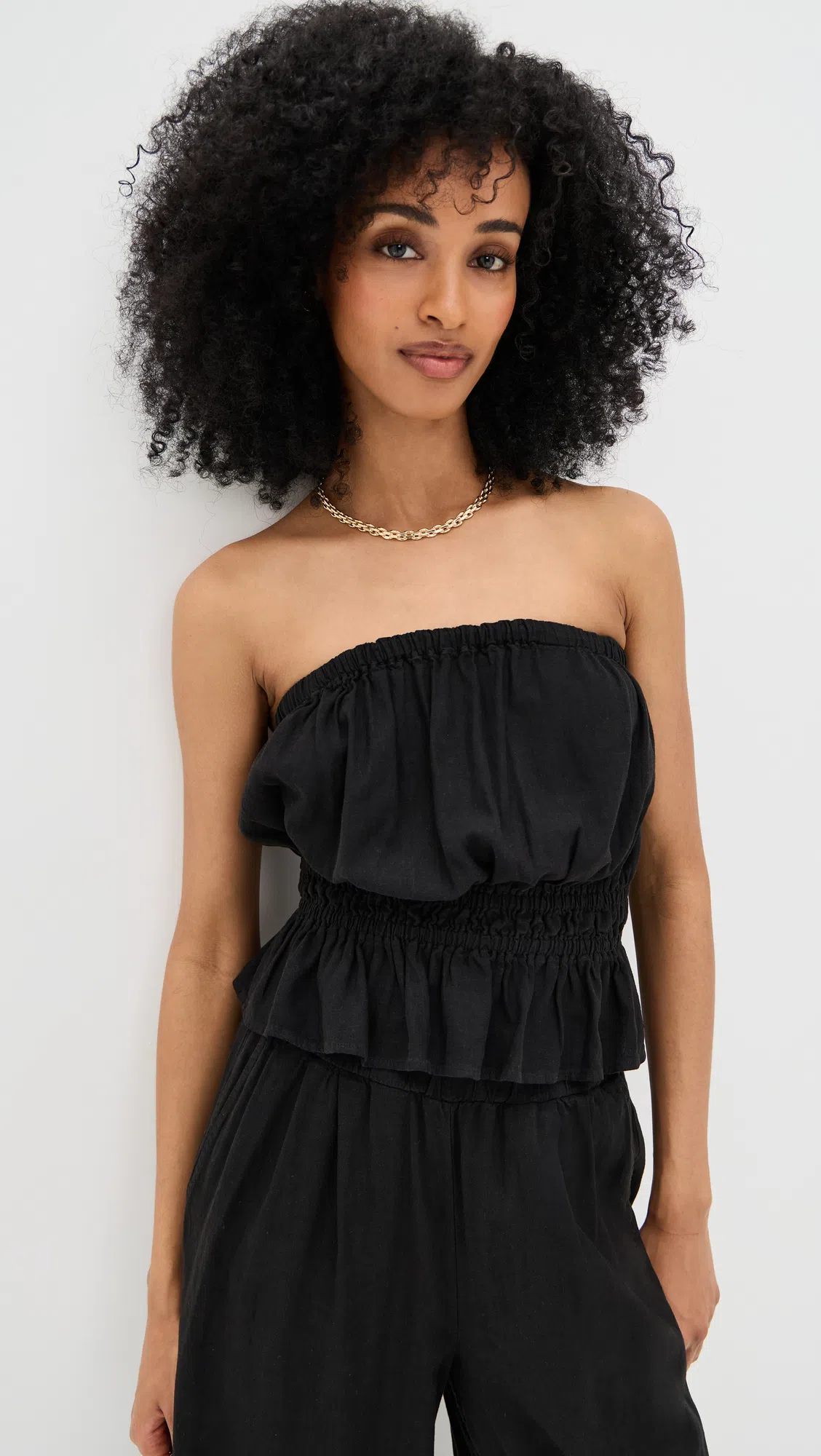 ÉTERNE Ribbed Fitted Racerback Tank Top In Black