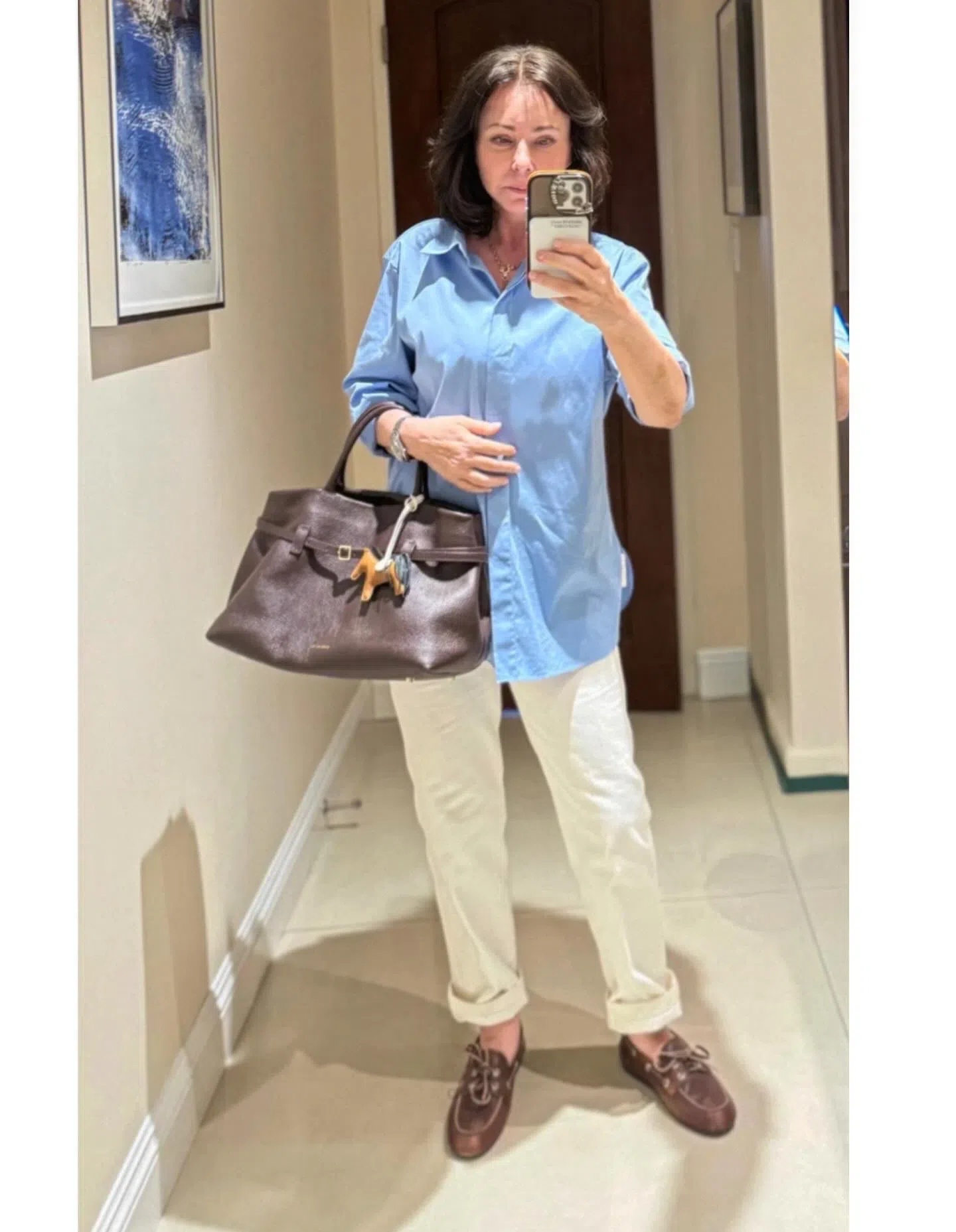 MIU MIU Burnt Brown Moccasin In Vintage Effect Leather