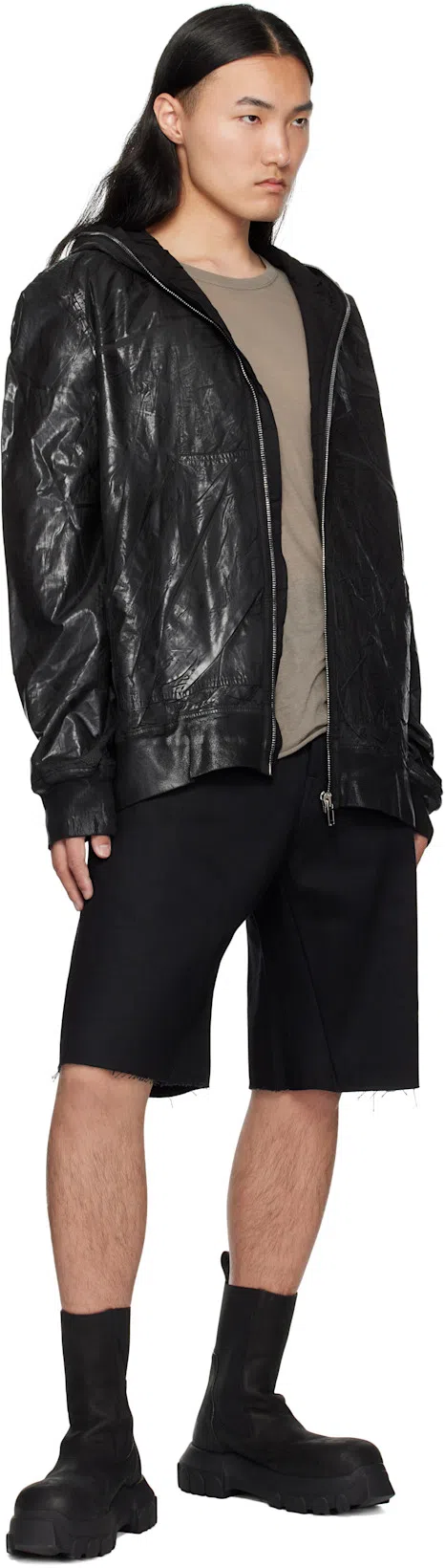 RICK OWENS Beatle Mega Tractor Boots In Black